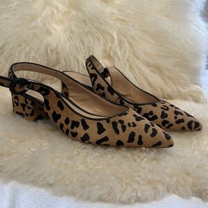 Vince Camuto leopard print slingbacks